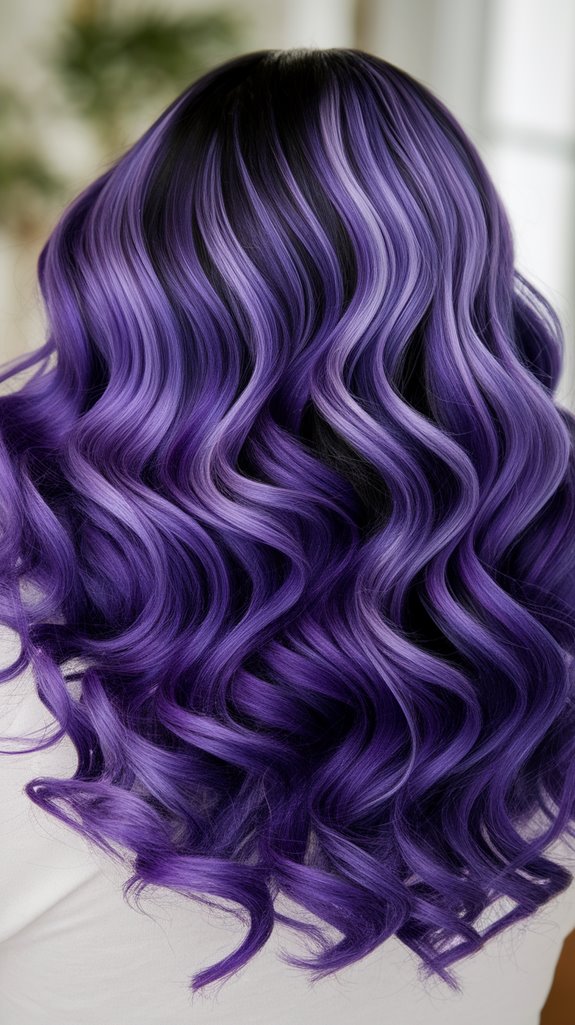 vibrant purple hair transformation