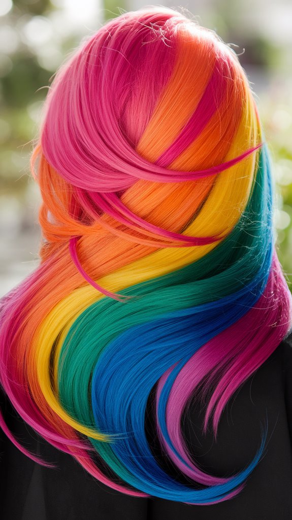 vibrant rainbow hair care