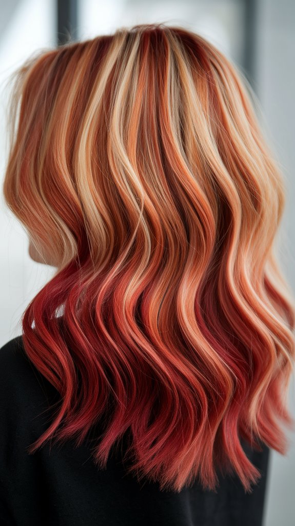 vibrant strawberry blonde blend