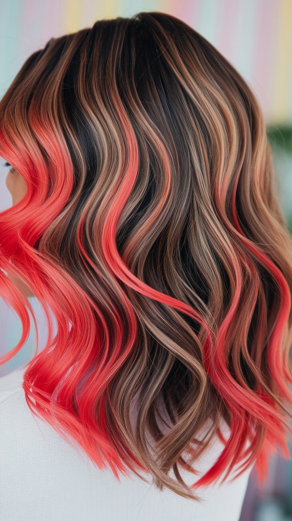 vibrant summer coral hairstyle
