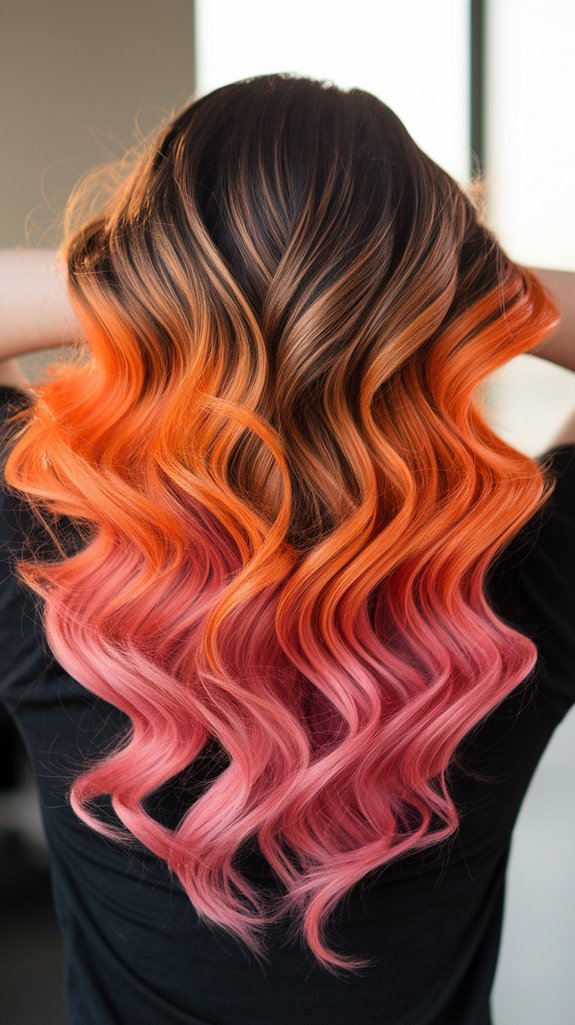 vibrant sunset ombre hairstyle