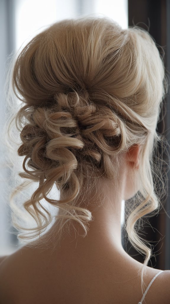 voluminous bouffant with curls