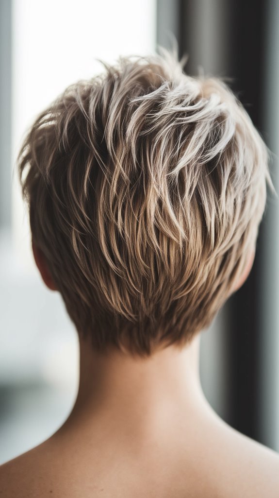 voluminous layered long pixie