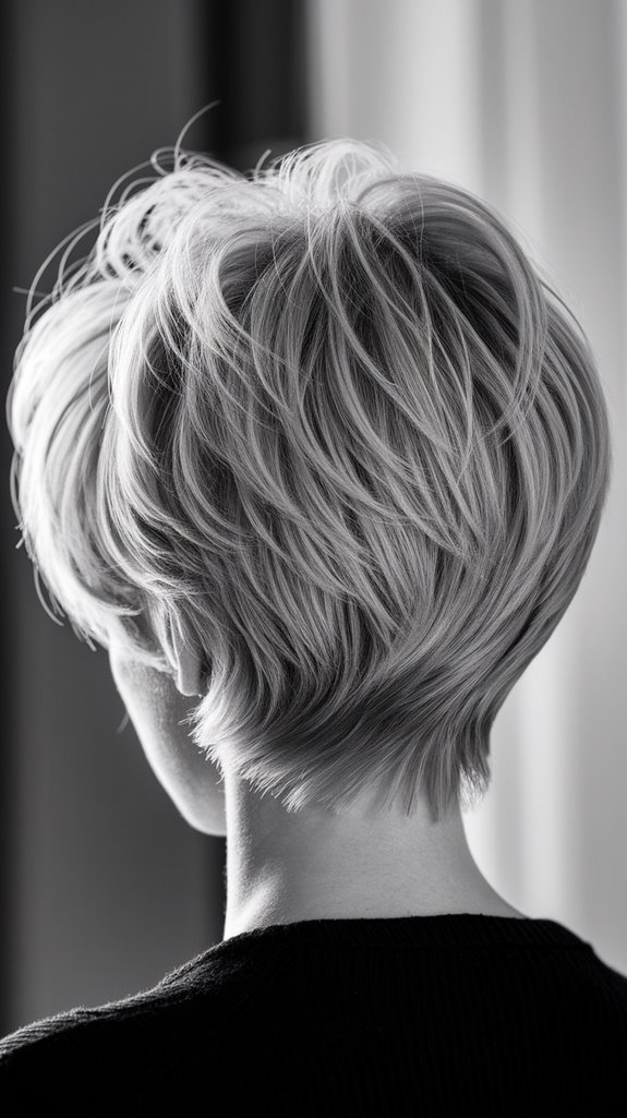 voluminous layered pixie bob