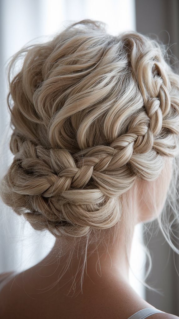 voluminous textured braided updo