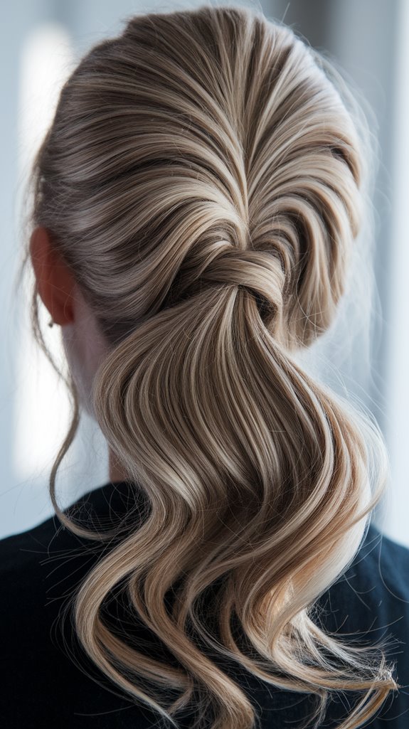 voluminous twisted ponytail style