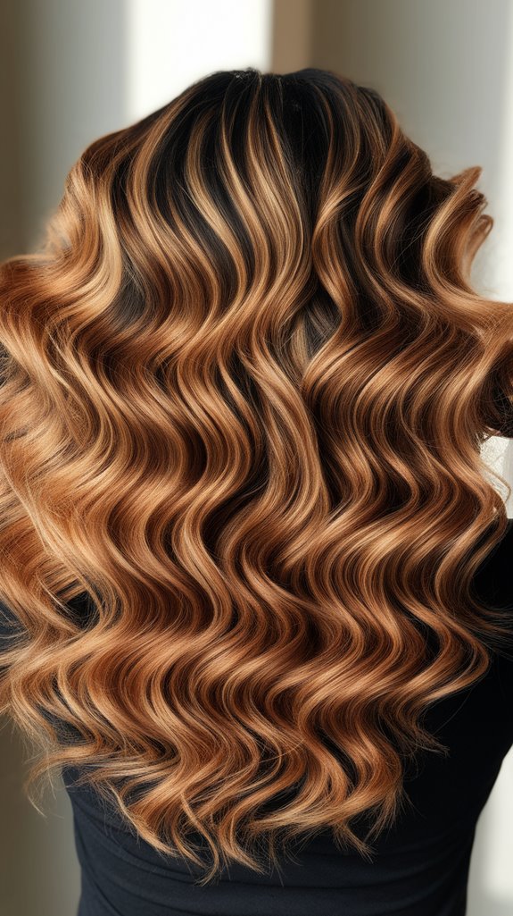 warm caramel curl enhancement