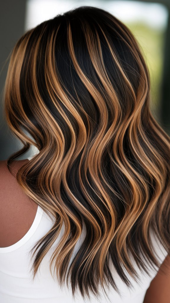 warm caramel hair highlights