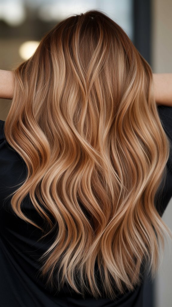 warm cinnamon balayage highlights