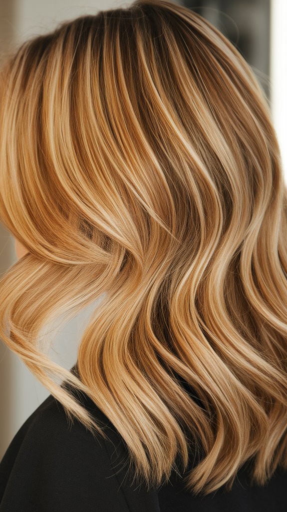 warm honey blonde hues